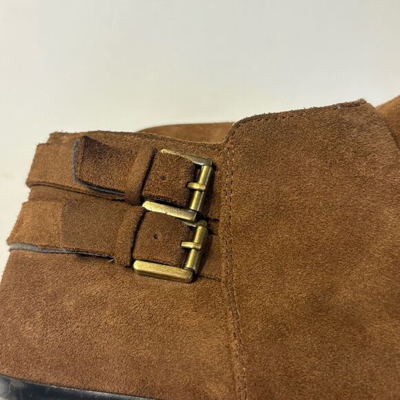Sam Edelman Petal Ankle Bootie Brown Suede Buckle Zip Ankle Boot Size 7 - Picture 4 of 12